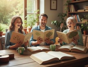 Seniors reading ecology books